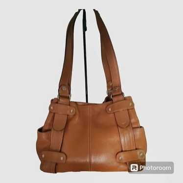 Tignanello Brown Genuine Leather Shoulder Bag