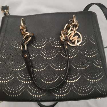 Michael Kors Black and Gold Handbag