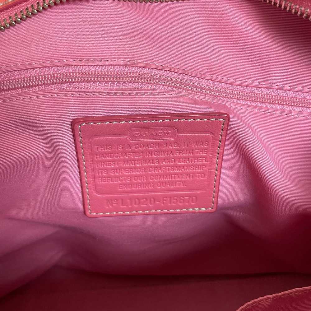 Coach Y2K Tan & Pink Signature Logo Shoulder Bag … - image 6