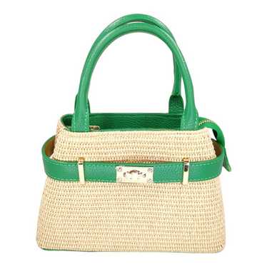 NEW Vera Pelle Bamboo Bag in Green Leather