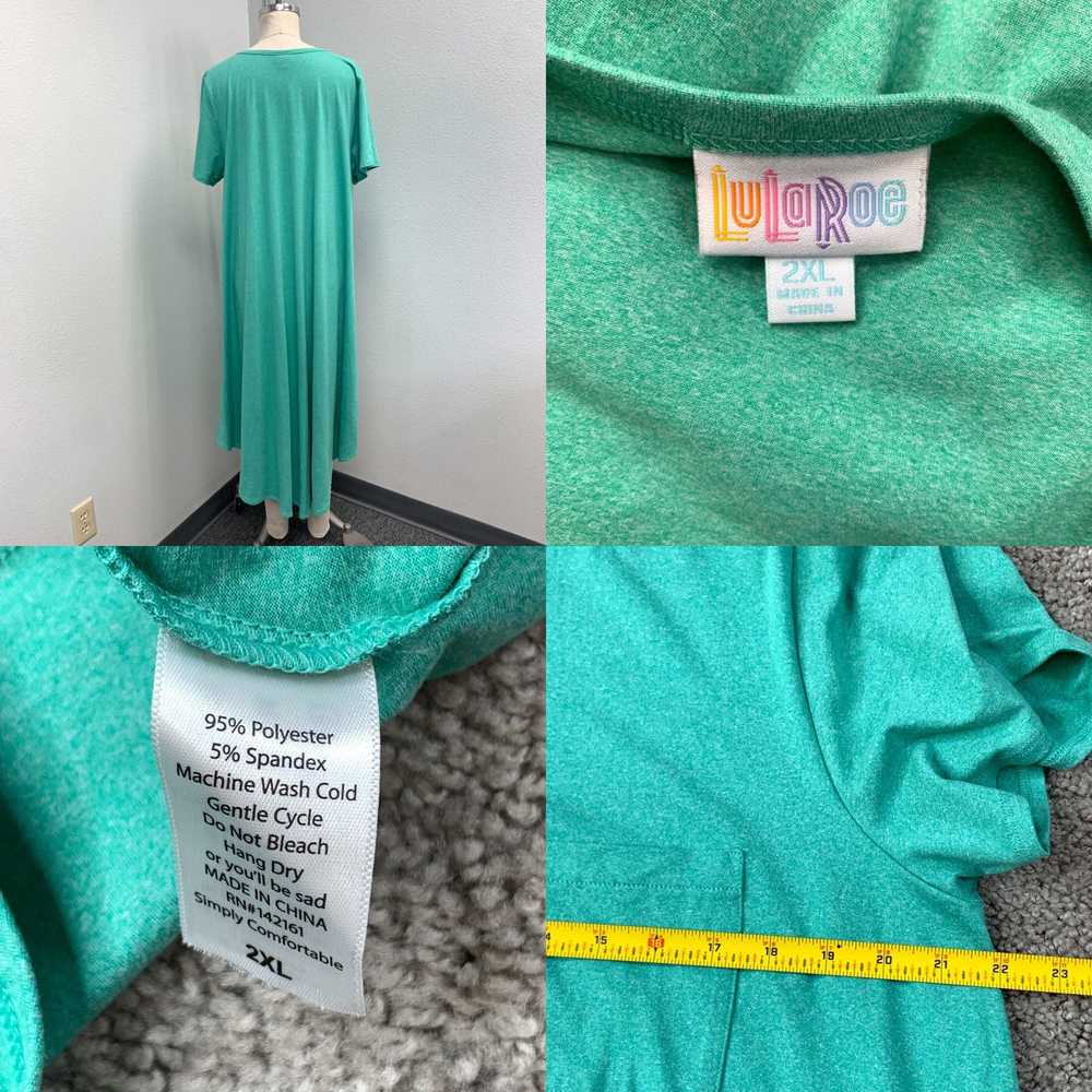 Vintage LuLaRoe Heather Turquoise Knit T-Shirt Dr… - image 4