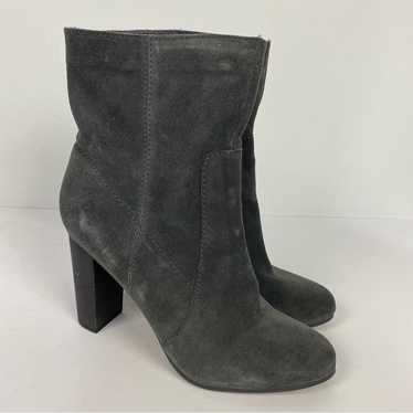 Nine West Grey Leather Suede Tall Heeled Boots Ank
