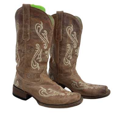 Corral Boots Women's Bone Crater Embroidered Brown