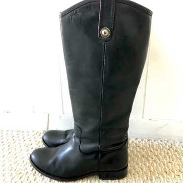 Frye Melissa black leather riding boots