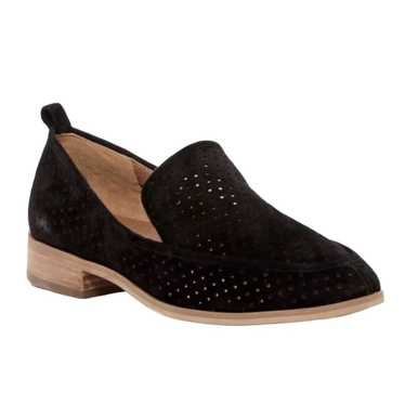 Susina Nordstrom Black Perforated Suede Slip On Lo