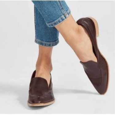 EVERLANE | burgundy leather slip on loafers 8.5 - image 1