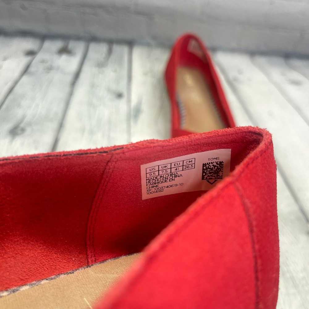 Toms Flats Womens Size 9.5 W Red Slip On Ballet L… - image 10