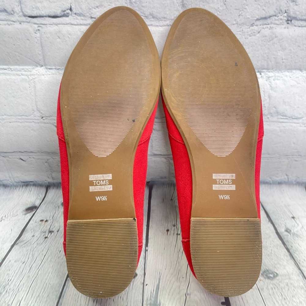 Toms Flats Womens Size 9.5 W Red Slip On Ballet L… - image 11