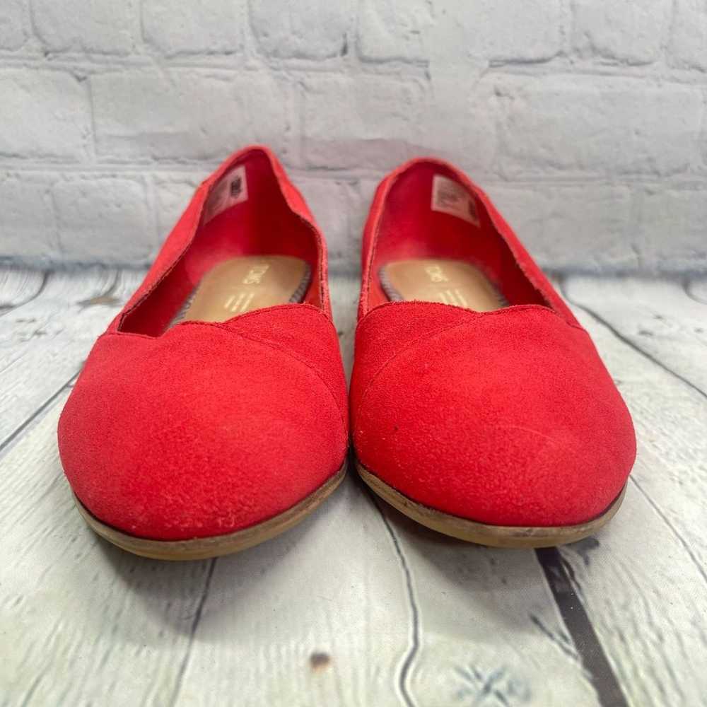 Toms Flats Womens Size 9.5 W Red Slip On Ballet L… - image 3