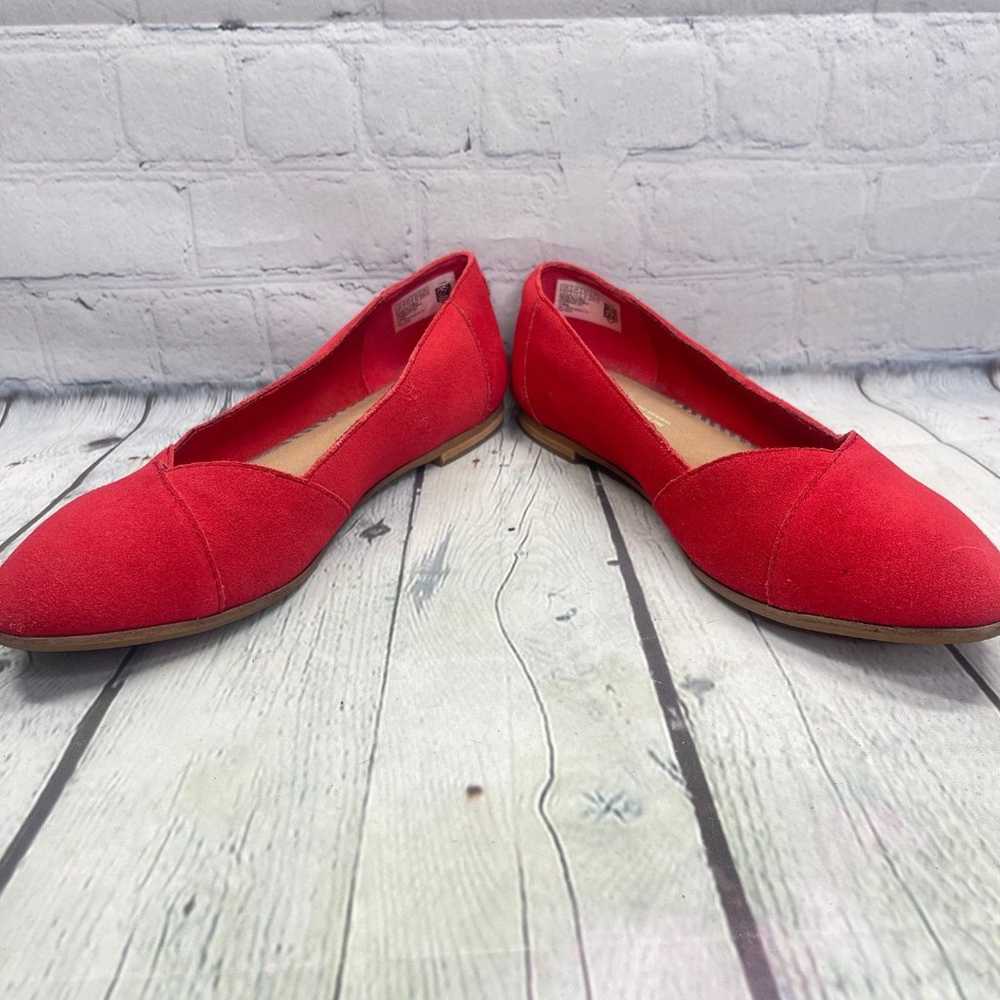 Toms Flats Womens Size 9.5 W Red Slip On Ballet L… - image 4