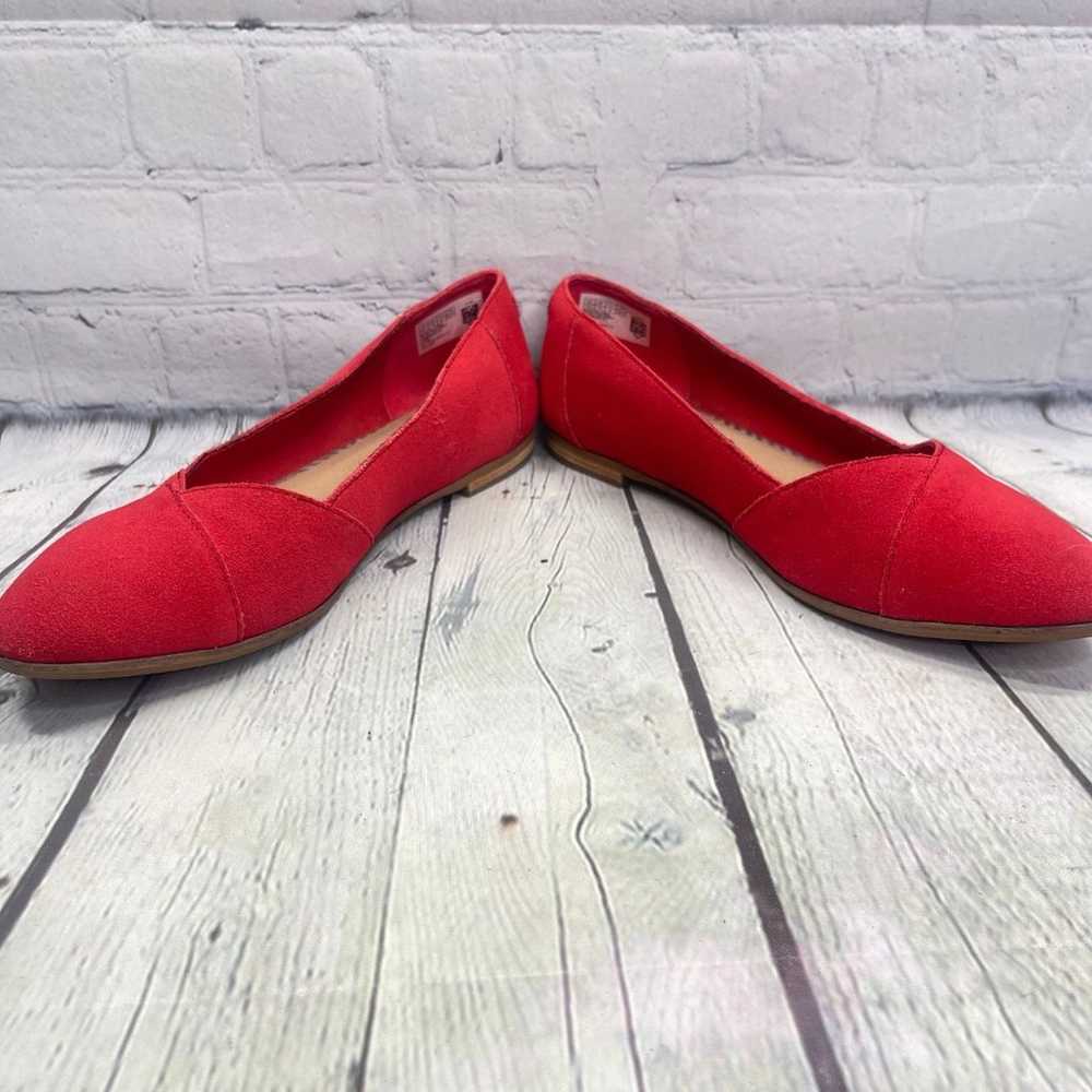 Toms Flats Womens Size 9.5 W Red Slip On Ballet L… - image 5