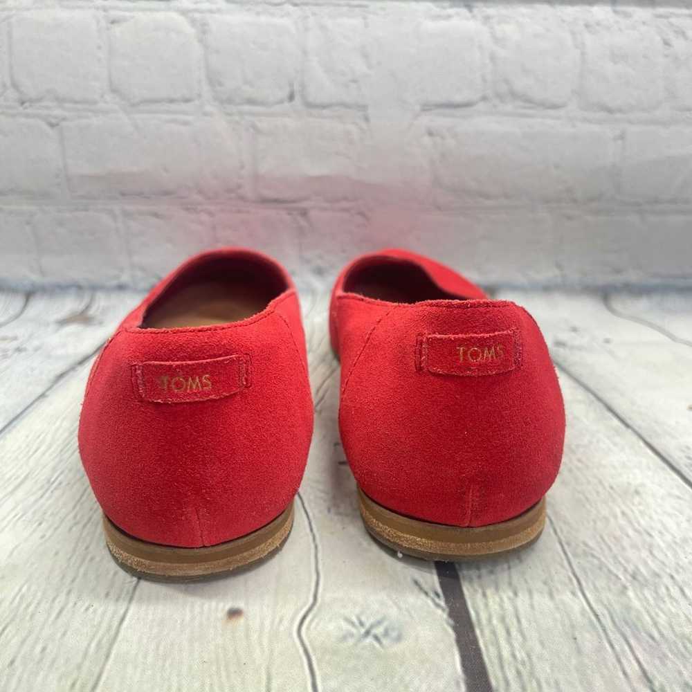 Toms Flats Womens Size 9.5 W Red Slip On Ballet L… - image 6