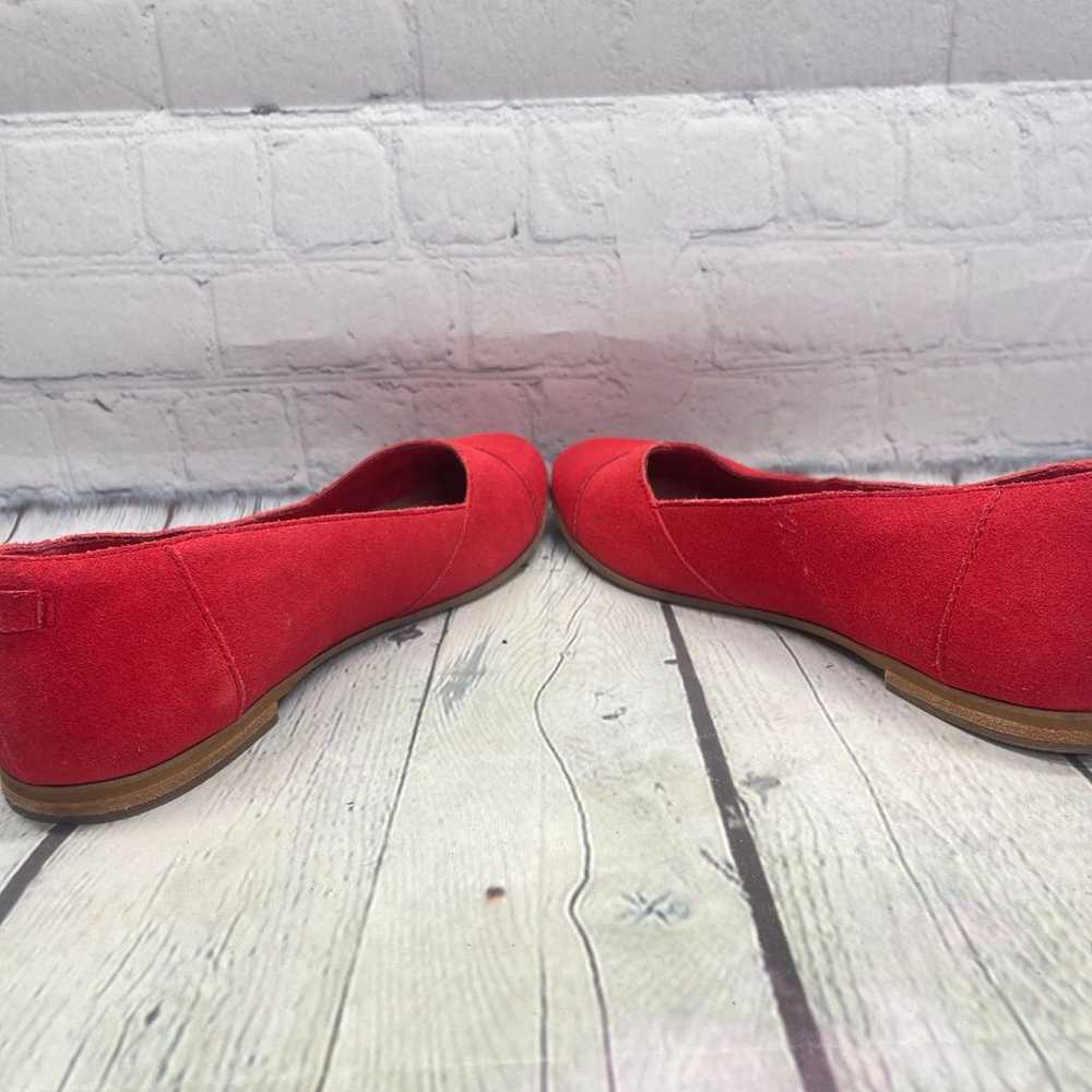 Toms Flats Womens Size 9.5 W Red Slip On Ballet L… - image 7