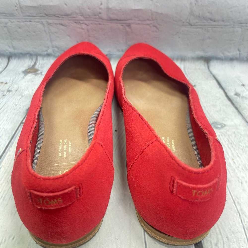 Toms Flats Womens Size 9.5 W Red Slip On Ballet L… - image 8