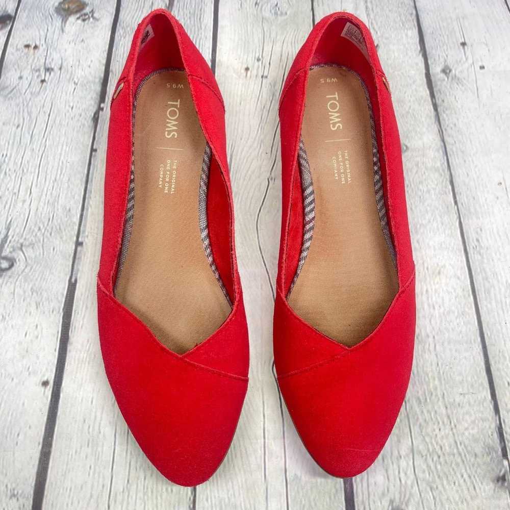 Toms Flats Womens Size 9.5 W Red Slip On Ballet L… - image 9
