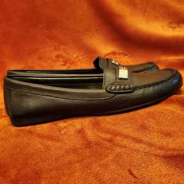 LOAFERS COACH BLACK LEATHER FLATS /LOAFERS
