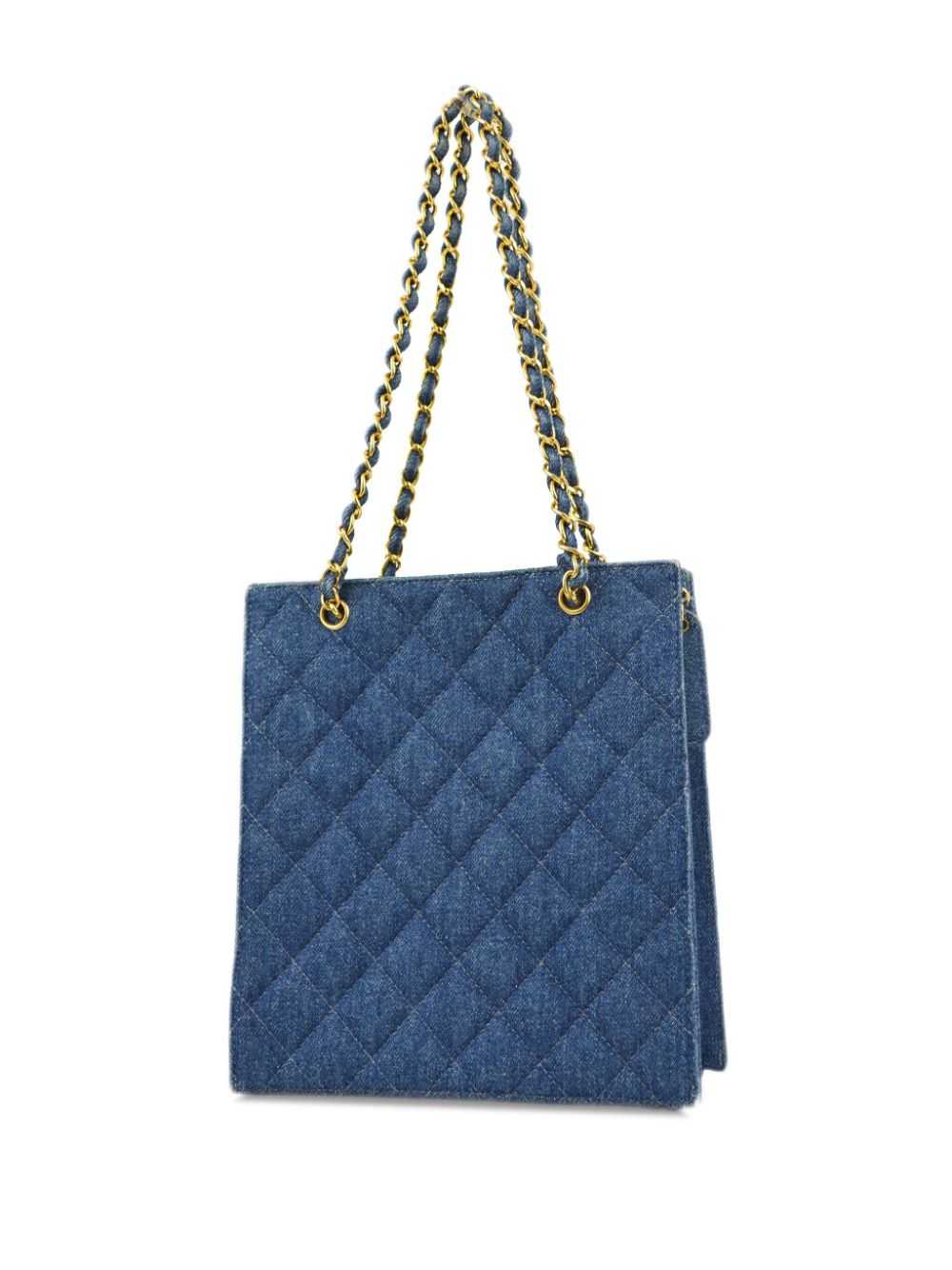 CHANEL Pre-Owned 1998 quilted denim tote bag - Bl… - image 2