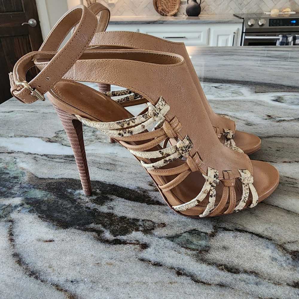 Coach Jody Leather and Snakeskin Sandal Booties S… - image 3