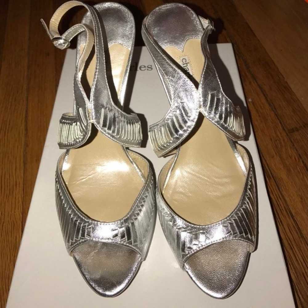 Charles David Silver Heels 8.5 - image 1