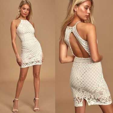 Lulus Steal a Kiss White LaceOpen Back Dress small