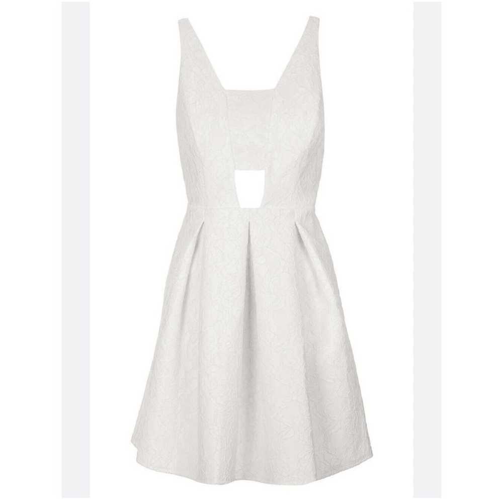 TopShop Cutout Lace White Skater Dress - image 1