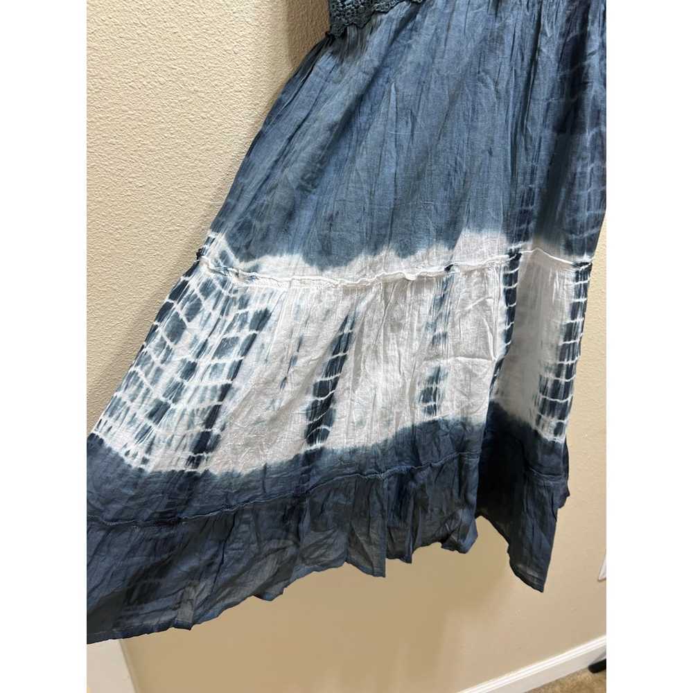 Cute Options Dress M Gray Tie Dye Sun Crochet Lin… - image 3