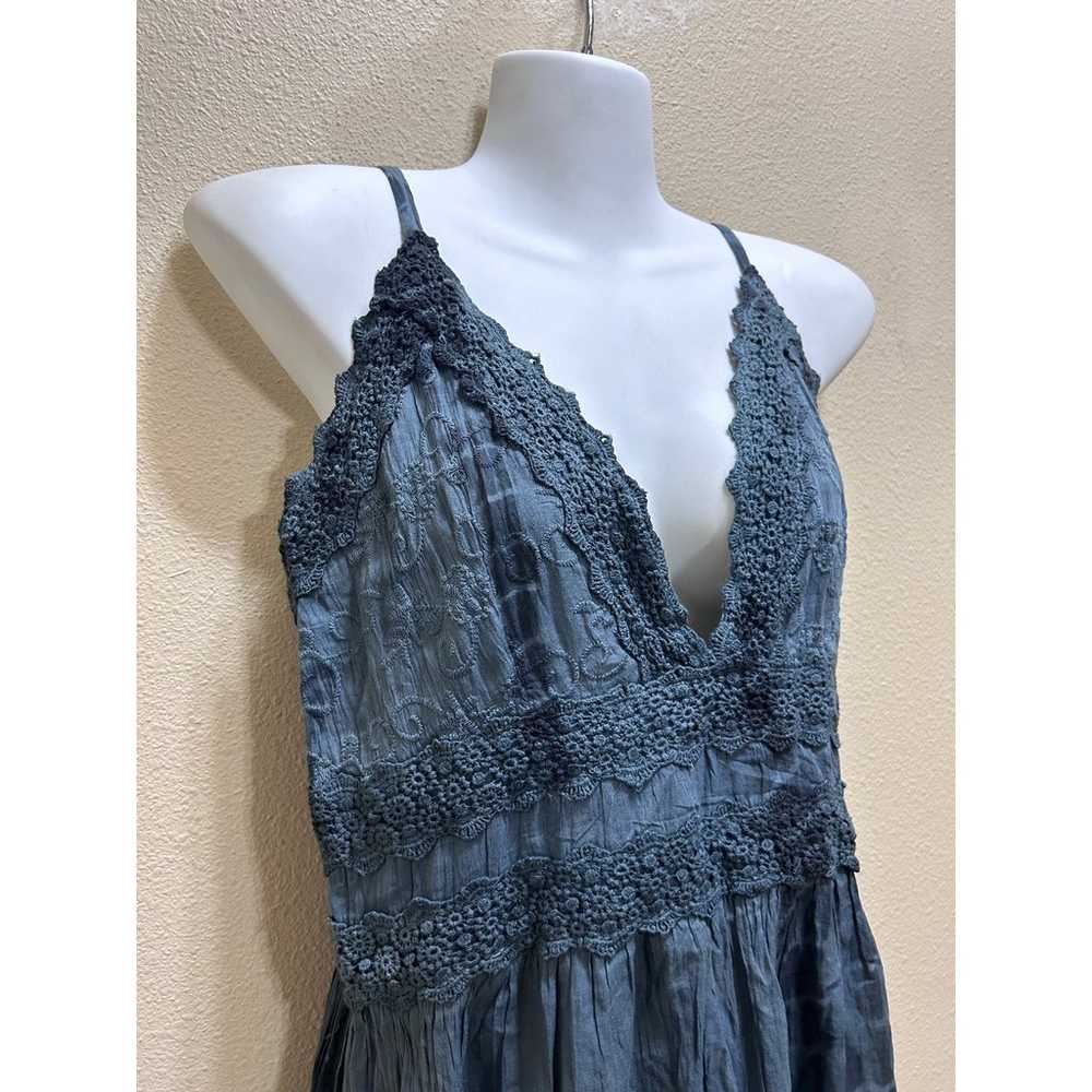 Cute Options Dress M Gray Tie Dye Sun Crochet Lin… - image 4