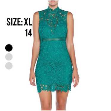Bardot Eleni Green Lace Dress, Size 14