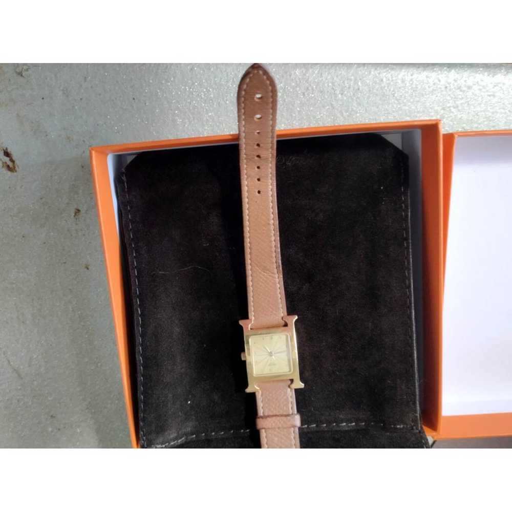 Hermès Heure H yellow gold watch - image 2