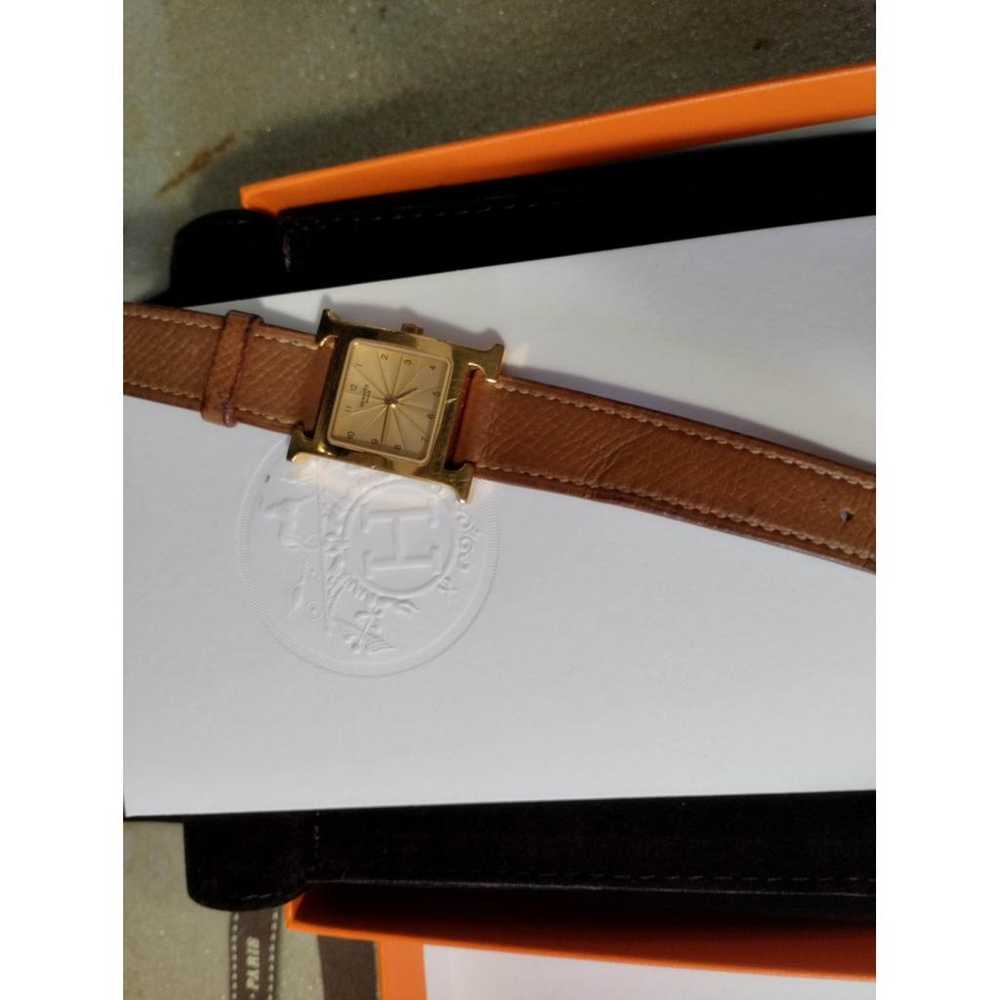 Hermès Heure H yellow gold watch - image 7