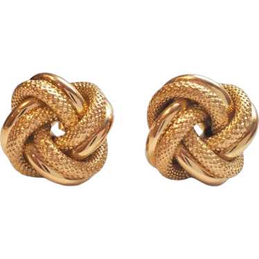 14K Yellow Gold Knot Stud Earrings #17512