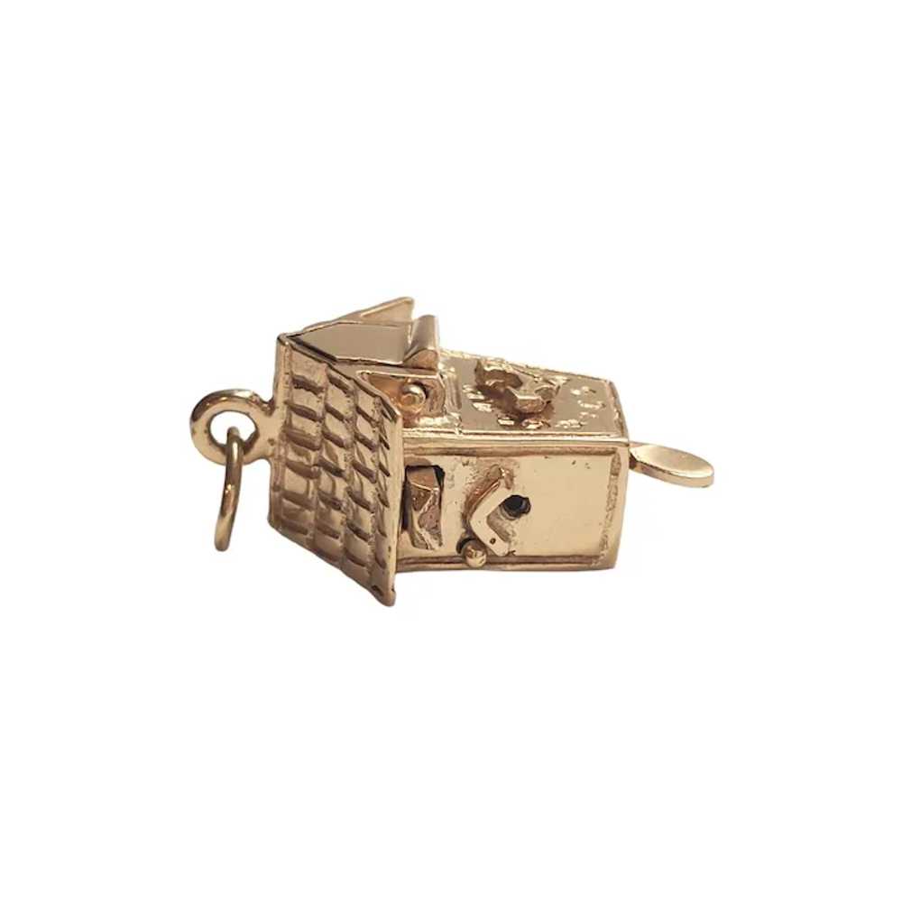 14K Yellow Gold Articulated Cuckoo Clock Charm #1… - image 5