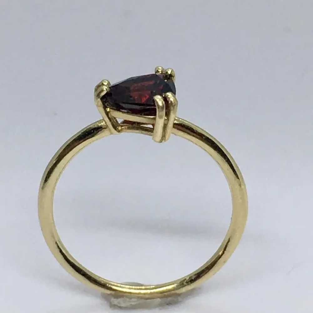 Ladies 14k Gold 7 mm Trillion Natural Garnet Soli… - image 4