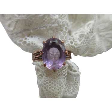 Victorian Antique 10K Amethyst Ring - image 1
