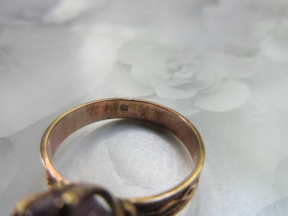 Victorian Antique 10K Amethyst Ring - image 7