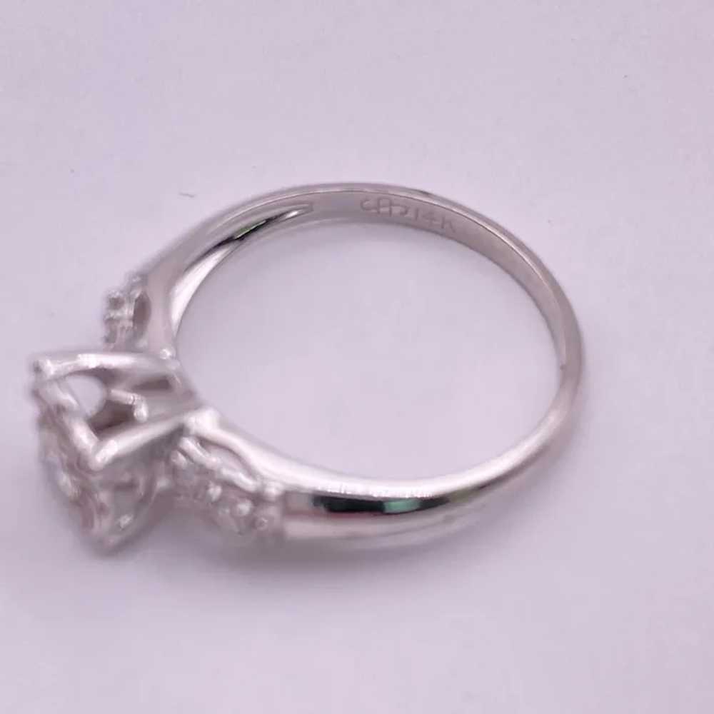 Vintage Diamond Engagement Ring 14K White Gold Il… - image 7