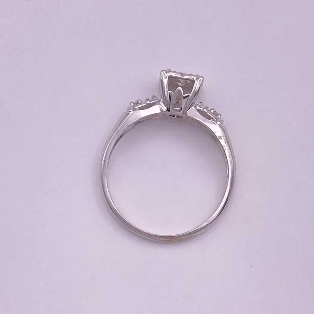 Vintage Diamond Engagement Ring 14K White Gold Il… - image 9