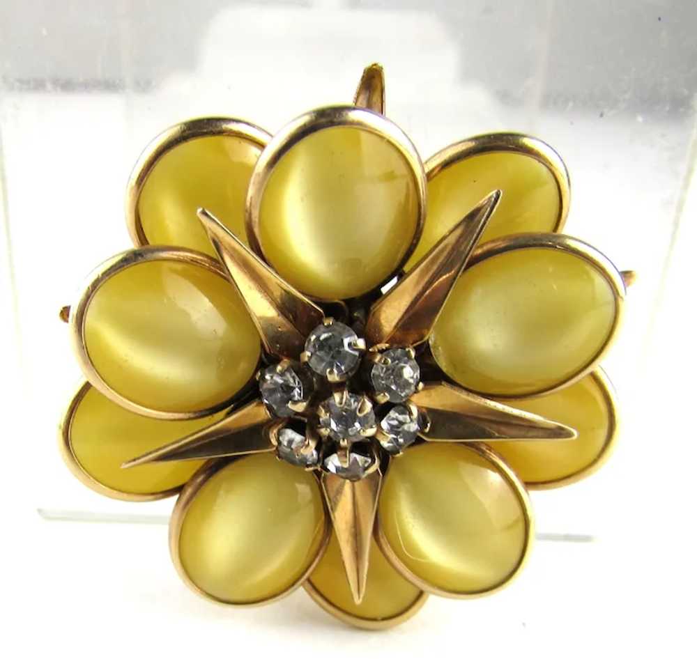 Gold Filled Pin or Pendant in Floral Motif Yellow… - image 2