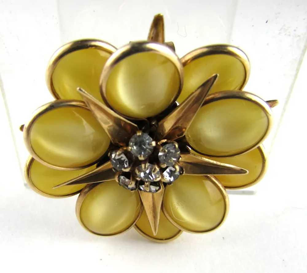 Gold Filled Pin or Pendant in Floral Motif Yellow… - image 4