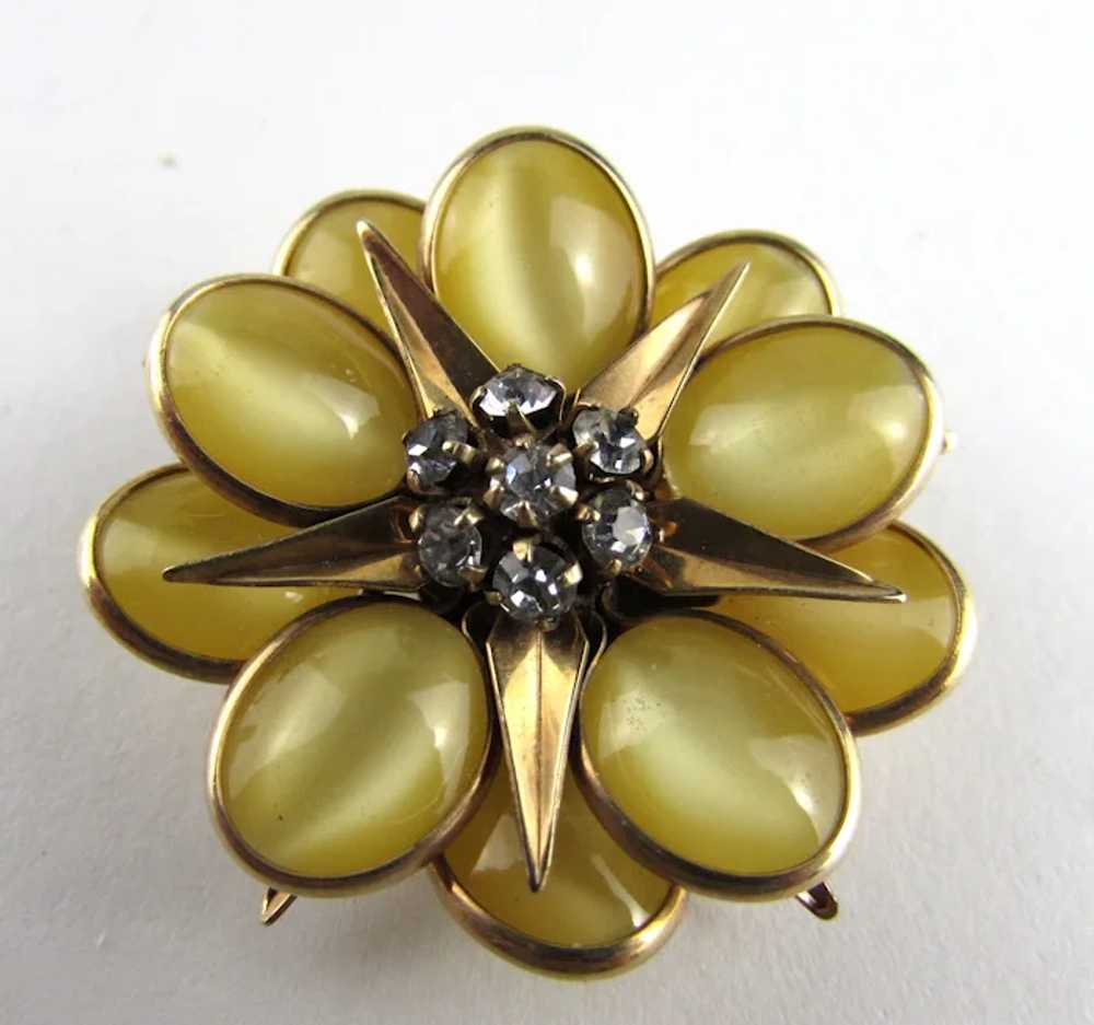 Gold Filled Pin or Pendant in Floral Motif Yellow… - image 6