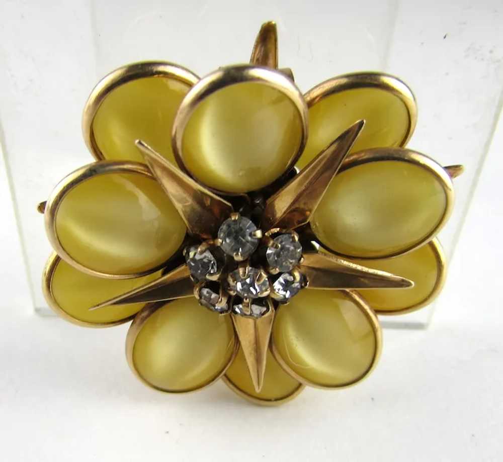 Gold Filled Pin or Pendant in Floral Motif Yellow… - image 8