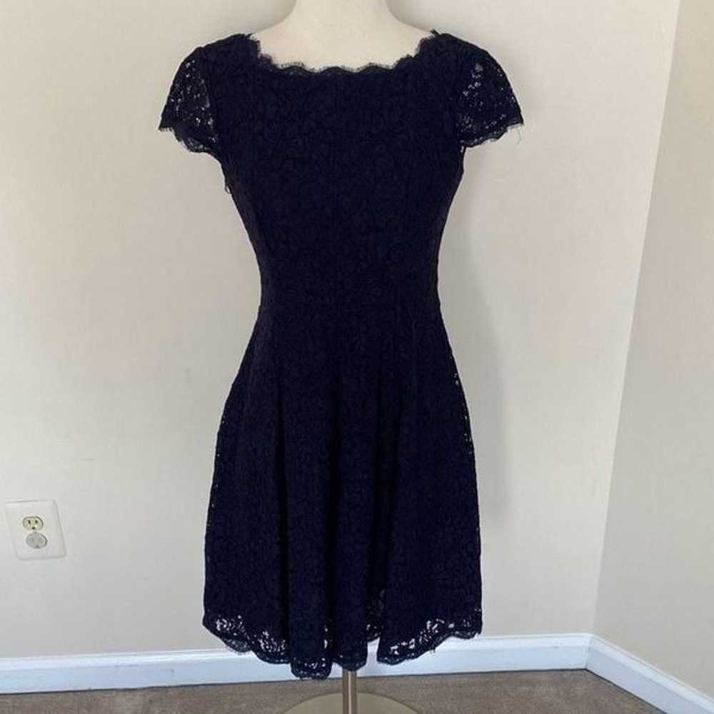 Adrianna Papell Navy Lace Fit and Flare Mini Dres… - image 2