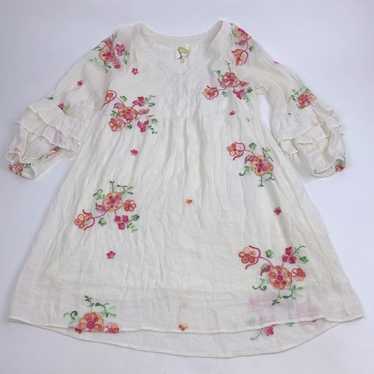 Anthropologie Fig and Flower embroidered Ruffled S