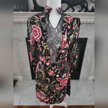 Zara Liberty Floral Long Sleeve Collared Dress wit