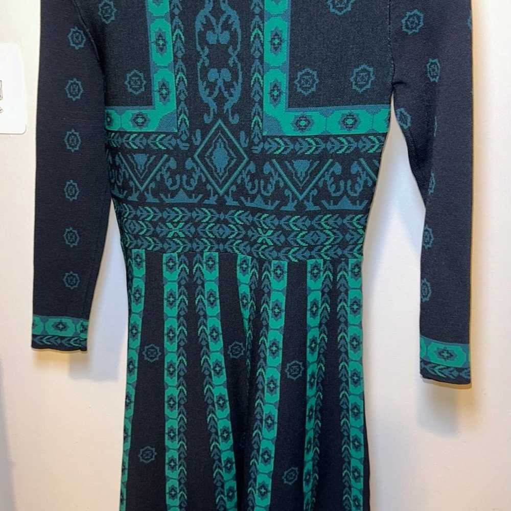 Eliza J Pattern Double-Knit Fit & Flare Dress XS - image 3