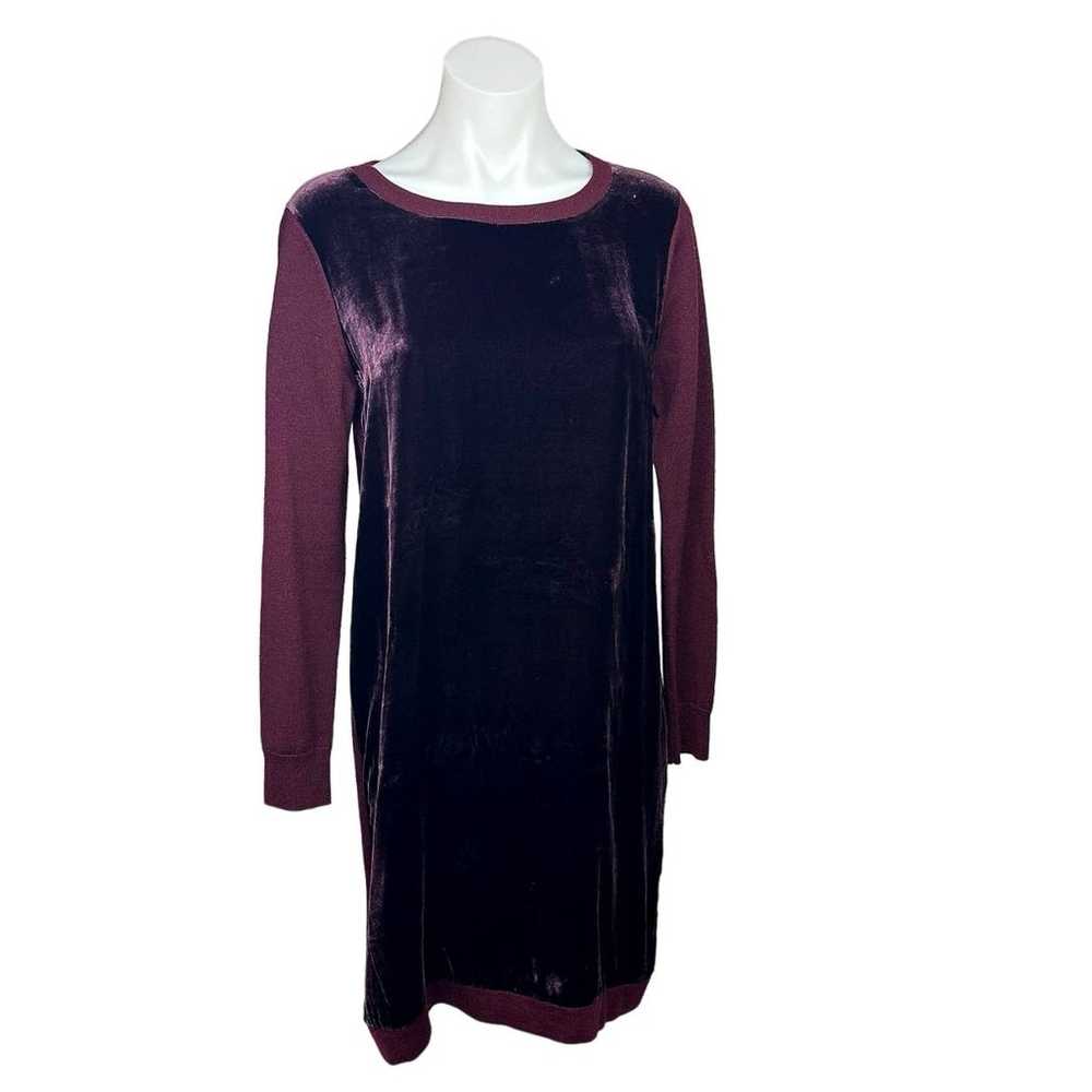 Hobbs London Benita Maroon Red Velvet Wool Silk L… - image 1