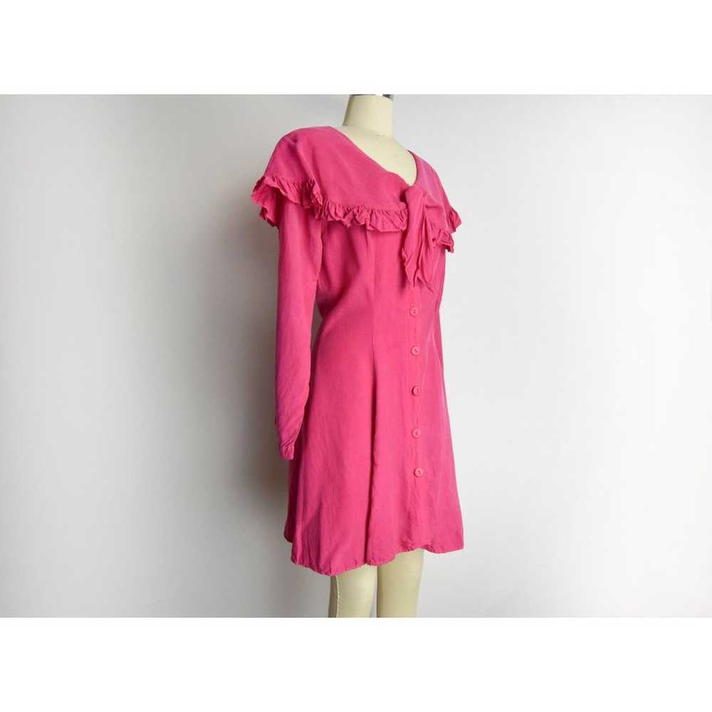 1980s Magenta Dress Size Small 80s Hot Pink Dress… - image 2