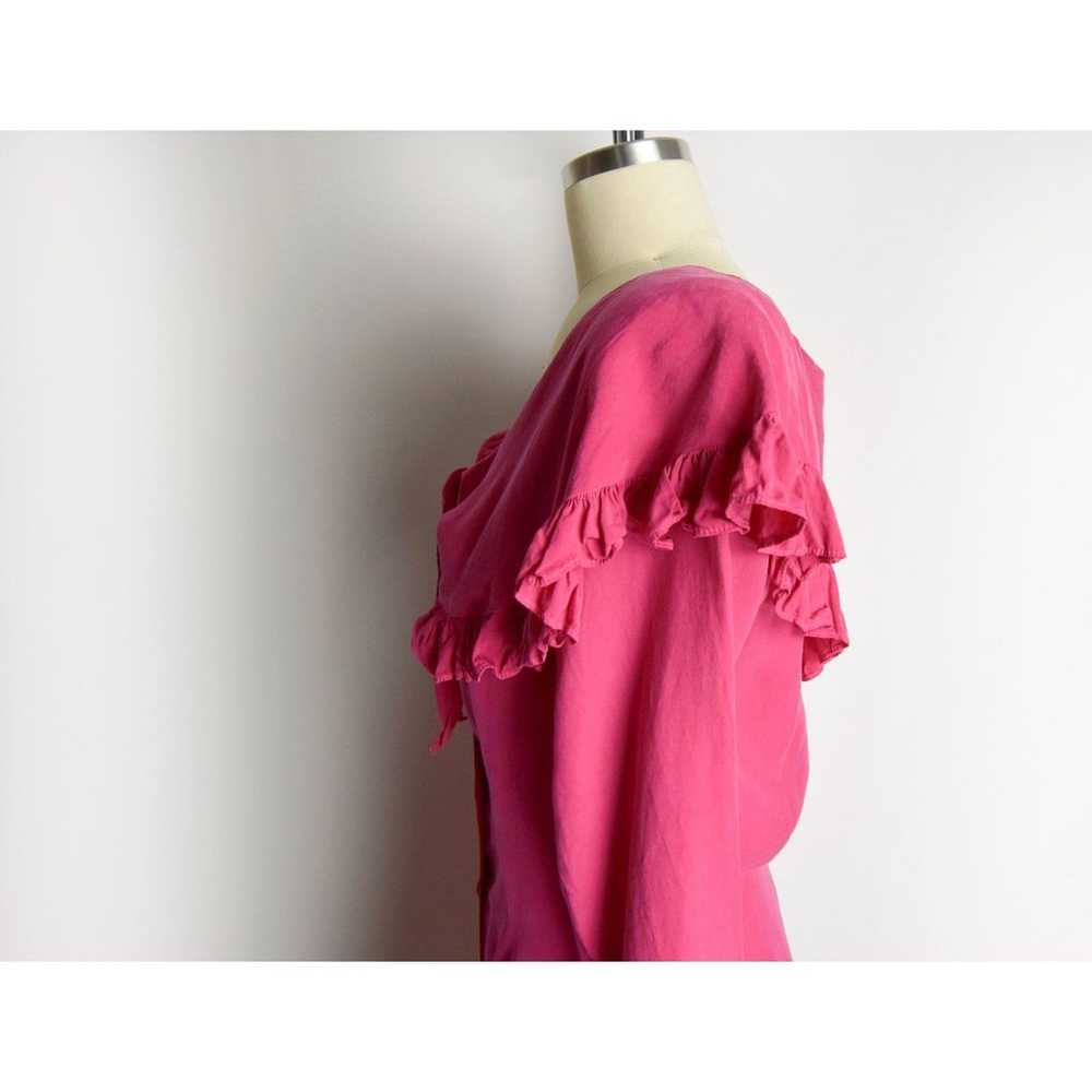 1980s Magenta Dress Size Small 80s Hot Pink Dress… - image 5