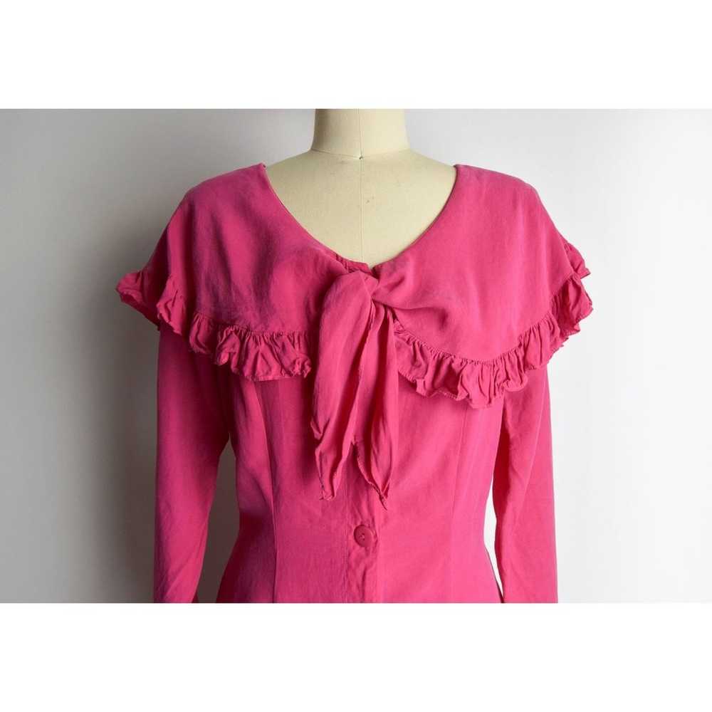 1980s Magenta Dress Size Small 80s Hot Pink Dress… - image 6