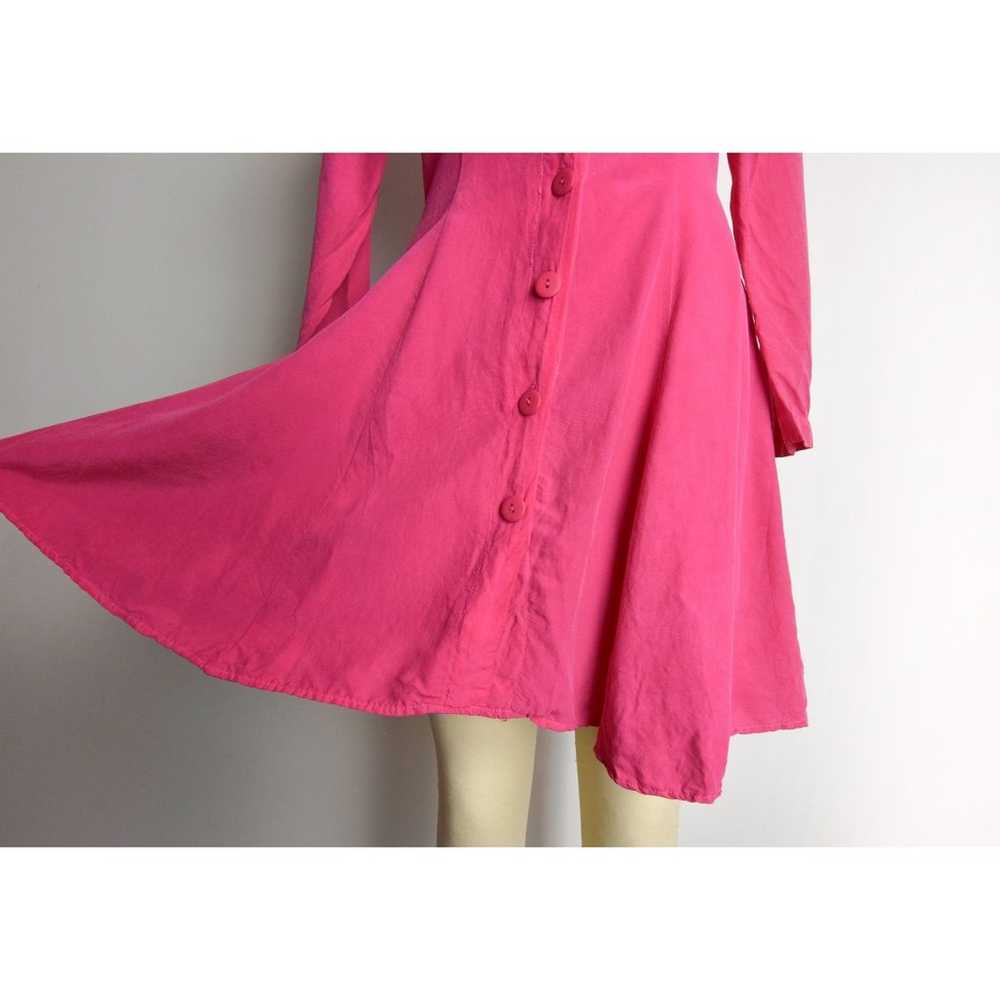 1980s Magenta Dress Size Small 80s Hot Pink Dress… - image 7